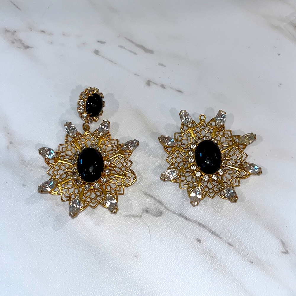 Kenneth Jay Lane Antique Filigree Drop Earrings